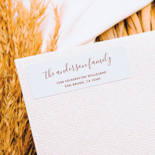 Elegante Script Family Name Holiday Rücksendeadres