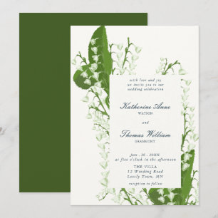 Elegante Script Floral Lily Valley Frühjahrssonne Einladung