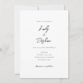Elegante Script Foto Collage Wedding Einladung