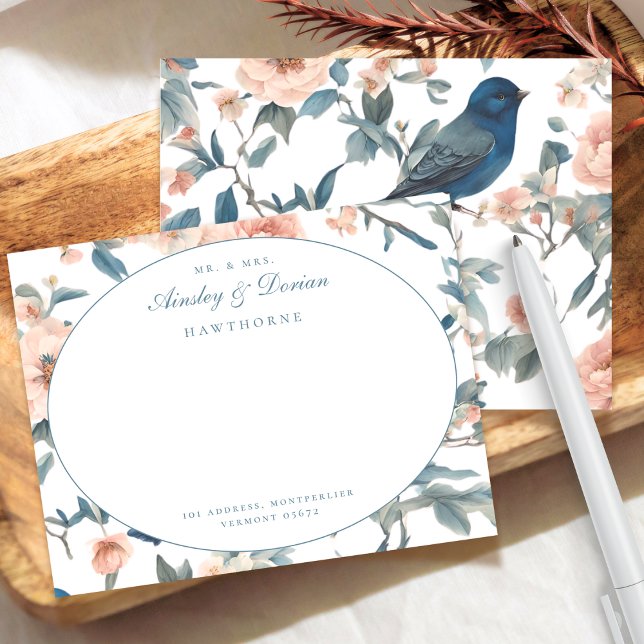 Elegante Script French Floral Couples Stationery Mitteilungskarte (Von Creator hochgeladen)