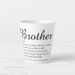 Elegante Script Fun Cool Best Brother Definition  Milchtasse