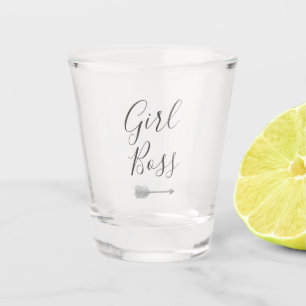 Elegante Script Girl Boss Schnapsglas