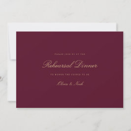 Elegante Script Gold Burgundy Probe Dinner Card Dankeskarte