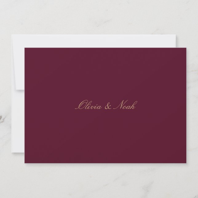 Elegante Script Gold Burgundy Probe Dinner Card Dankeskarte (Vorderseite)