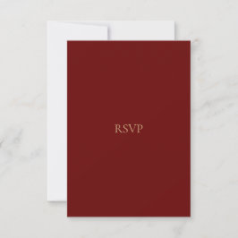 Elegante Script Gold & Deep Red RSVP Card Karte