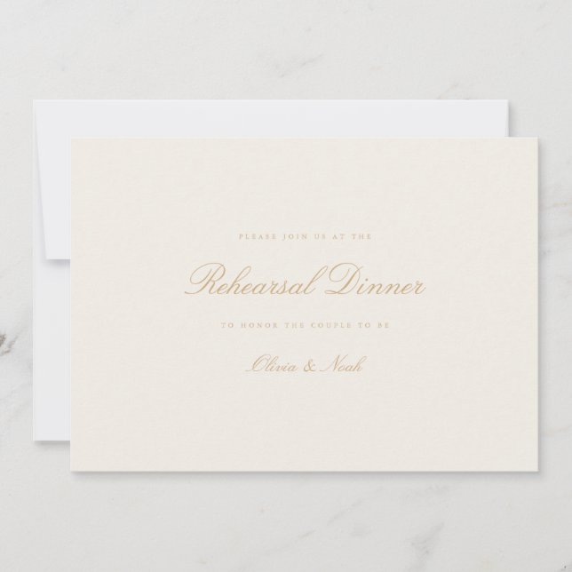 Elegante Script Gold & Ivory Probe Dinner Card Dankeskarte (Vorderseite)