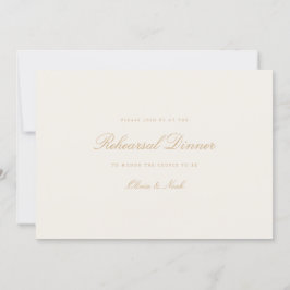 Elegante Script Gold & Ivory Probe Dinner Card Dankeskarte