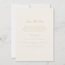 Elegante Script Gold & Ivory Save the Date Card Ankündigung