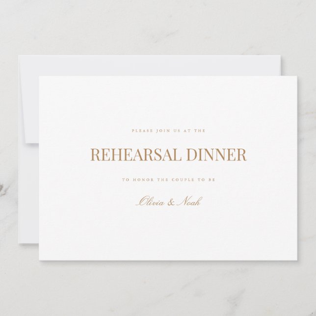 Elegante Script Gold & White Probe Dinner Card Dankeskarte (Vorderseite)
