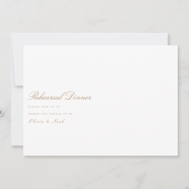 Elegante Script Gold & White Probe Dinner Card Dankeskarte (Vorderseite)