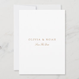 Elegante Script Gold & White Save the Date Card Ankündigung