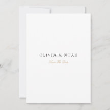 Elegante Script Gold & White Save the Date Card