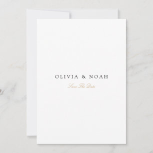 Elegante Script Gold & White Save the Date Card Ankündigung