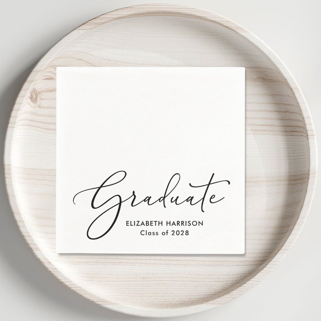 Elegante Script Graduation Party Serviette (Von Creator hochgeladen)