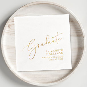 Elegante Script Graduation Party Servietten Mit Folie
