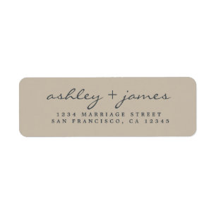 Elegante Script Gray Wedding Rücksendeadresse