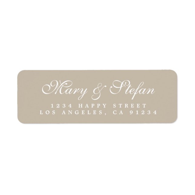 Elegante Script Grayish oder Wedding Rücksendeadre (Vorne)