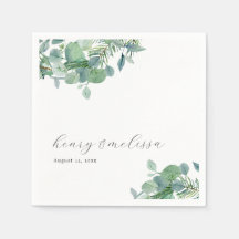 Elegante Script Greenery Blätter Eucalyptus Weddin