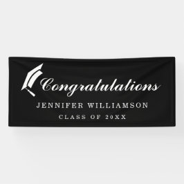 Elegante Script Herzlichen Glückwunsch Abschluss B Banner