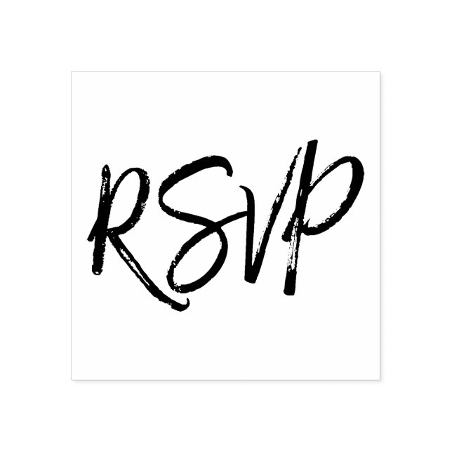 Elegante Script-Hochzeit RSVP-Reaktion Gummistempel (Prägung)