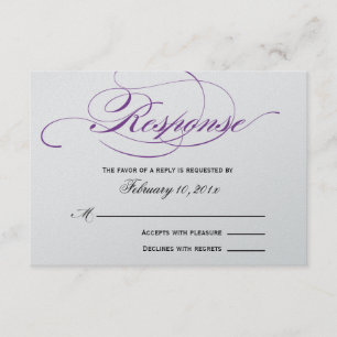 Elegante Script-Hochzeitsreaktion RSVP Karte