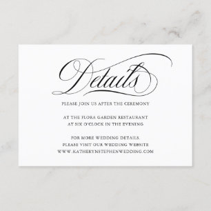 Elegante Script-Hochzeitungs-Detailkarte Begleitkarte