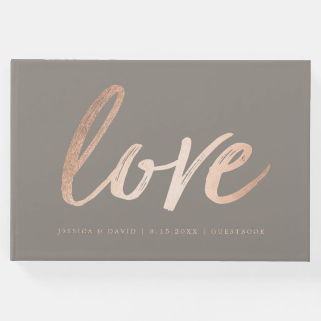 Elegante Script-Imitate Foil Gästebuch (Vorderseite)