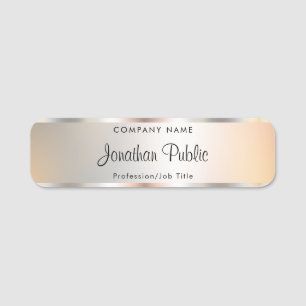 Elegante Script-Imitate Silver-Vorlage Handgeschri Namensschild