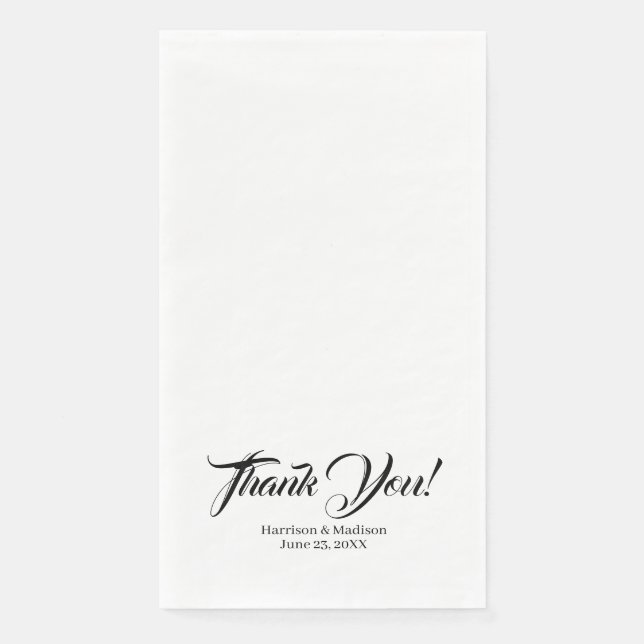 Elegante Script-individuelle Name bedanken sich be Serviette (Vorderseite)
