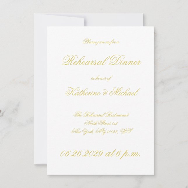 Elegante Script Island Citrus Hochzeitsprobe Einladung (Vorderseite)