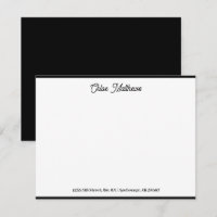 Elegante Script Jet Black Stationery Border