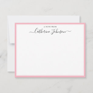 Elegante Script-Kalligrafie Ein Hinweis aus Rosa Mitteilungskarte