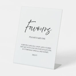 Elegante Script-Kalligrafie-Favoriten für White We Sockelschild