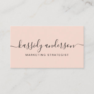 Elegante Script-Kalligrafie-Typografie-Logo-Blush Visitenkarte