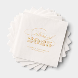 Elegante Script-Klasse des Abschlusses 2025 Servietten Mit Folie