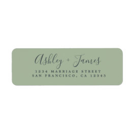 Elegante Script Laurel Green Wedding Rücksendeadre