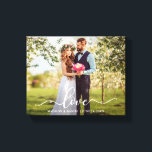 Elegante Script-Liebe Hochzeit Braut und Groom Fot Leinwanddruck<br><div class="desc">Liebe Elegante Script Hochzeitsbride und Groom Foto Canvas Print</div>