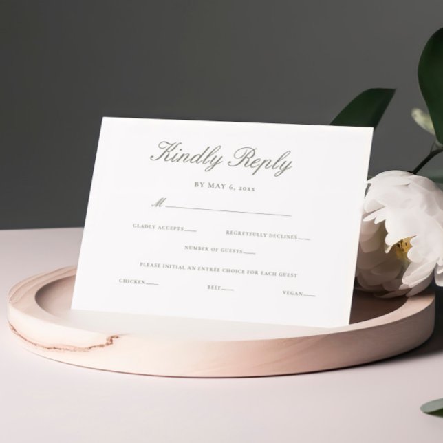 Elegante Script Minimal Kindly Antwort Hochzeit (Von Creator hochgeladen)
