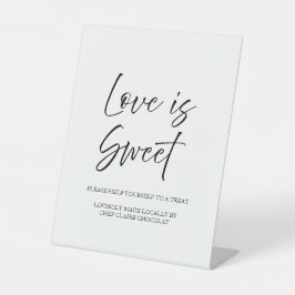 Elegante Script Minimal Liebe ist Sweet White Wedd Sockelschild