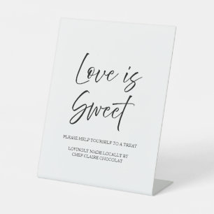 Elegante Script Minimal Liebe ist Sweet White Wedd Sockelschild
