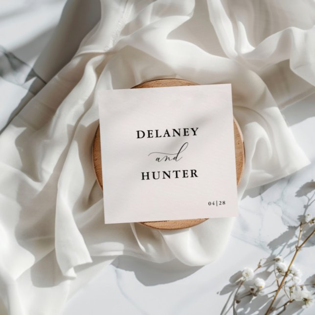 Elegante Script Minimalistisch Editable Wedding Serviette (Von Creator hochgeladen)