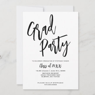 Elegante Script Minimalistisch Luxury Graduation P Einladung