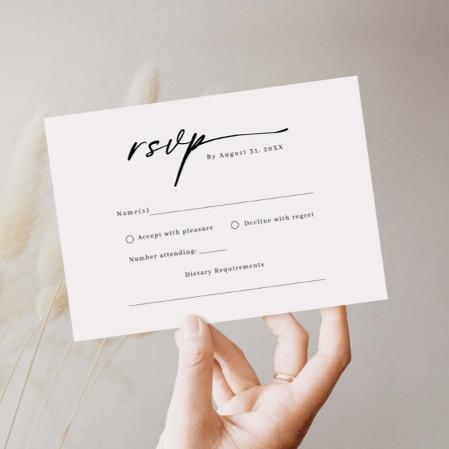 Elegante Script-Minimalistische UAWG-Antwortkarte RSVP Karte (Von Creator hochgeladen)
