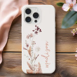 Elegante Script Monogram Boho Wildblume iPhone 14 Hülle<br><div class="desc">Elegant Script Monogram Boho Wildblume iPhone Case</div>