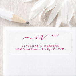 Elegante Script Monogram Hot Pink Moderne Typograf