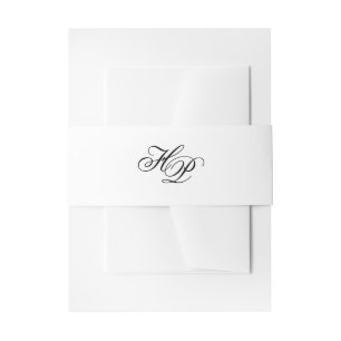 Elegante Script Monogram Initials Minimal Wedding Einladungsbanderole