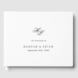Elegante Script Monogram Minimal Wedding Chic Gästebuch