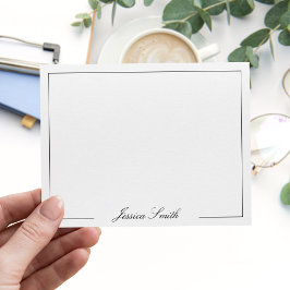 Elegante Script Monogram Name Border Mitteilungskarte
