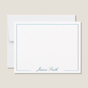 Elegante Script Monogram Name Border Mitteilungskarte