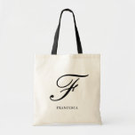 Elegante Script Monogram Personalisiert Bridesmaid Tragetasche<br><div class="desc">Elegante Tasche mit Schrift und moderner Typografie. Andere Farben sind verfügbar. Ideal für personalisierte Hochzeitsgeschenke,  Geburtstage und andere Veranstaltungen.</div>